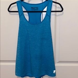 blue workout tank top